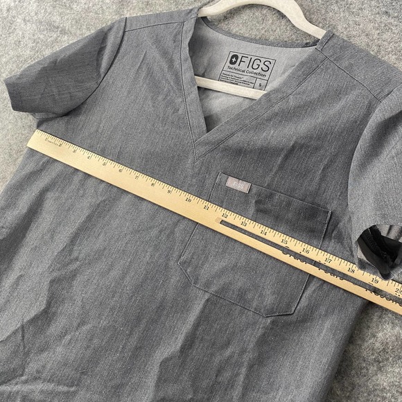 Figs Scrub Top Small Graphite Technical Collection Catarina V-Neck One Pocket - Picture 8 of 12